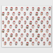 サンタハカスタムット顔5写真クリスマス ラッピングペーパー (フラット)