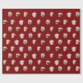 サンタハカスタムット顔5写真クリスマス ラッピングペーパー (フラット)