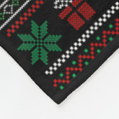 サンタハグレイハウンド犬クリスマスツリーが醜い フリースブランケット (角)