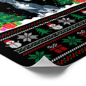 サンタハグレイハウンド犬クリスマスツリーが醜い ポスター (角)