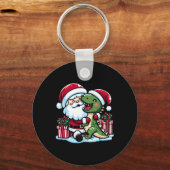サンタハグTレックス恐竜サンタ キーホルダー (正面)