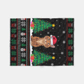 サンタハサバンナ猫クリスマスツリーが醜く点灯 フリースブランケット (正面(横))