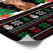 サンタハサバンナ猫クリスマスツリーが醜く点灯 ポスター (角)