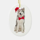 サンタハスキーのクリスマスオーナメント セラミックオーナメント (裏面)