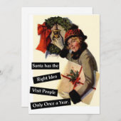 サンタハズザ正しいアイディアヴィンテージおもしろいホリデー シーズンカード (正面/裏面)