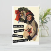 サンタハズザ正しいアイディアヴィンテージおもしろいホリデー シーズンカード (スタンド正面)