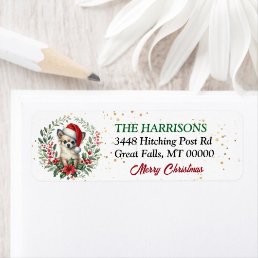 サンタハチワホアドッグリースクリスマス ラベル (インサイチュ)