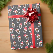 サンタハッおもしろいズモダンファミリーのペット写真 ラッピングペーパー