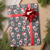 サンタハッおもしろいズモダンファミリーのペット写真 ラッピングペーパー