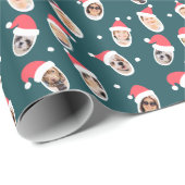 サンタハッおもしろいツ9家族の写真 ラッピングペーパー (ロールコーナー)