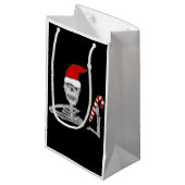 サンタハッおもしろいトクリスマスのスケルトン スモールペーパーバッグ (正面アングル)