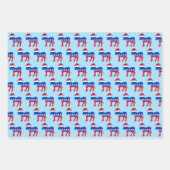 サンタハッおもしろいトブルーのクリスマスに民主党議員のロバ ラッピングペーパーシート (正面3)