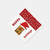 サンタハッおもしろいト赤鼻スターパターンを持つ鹿 スタンダードカクテルナプキン (角)