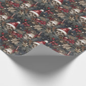 サンタハッすてきツクリスマスのゴシックスカル ラッピングペーパー (角)