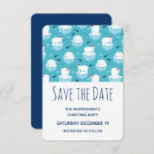 サンタハッツに可愛いホッキョクグマのクリスマスパーティー セーブザデート (正面/裏面)