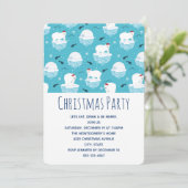 サンタハッツに可愛いホッキョクグマのクリスマスパーティー 招待状 (スタンド正面)