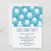 サンタハッツに可愛いホッキョクグマのクリスマスパーティー 招待状 (正面)