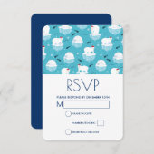 サンタハッツに可愛いホッパークマのクリスマスデザイン 出欠カード (正面/裏面)