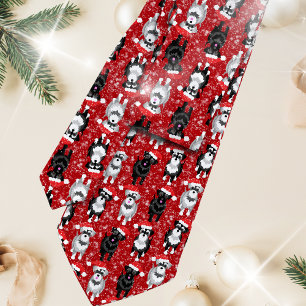 サンタハッツのクリスマスシュナウザーカスタムズカラー ネクタイ