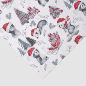 サンタハッツのペンギンの冬の情景パターン 薄葉紙 (詳細)