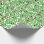 サンタハッツグリーンホリデーのクリスマスダルマティア ラッピングペーパー (角)