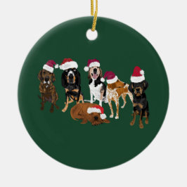サンタハッツグリーン セラミックオーナメント