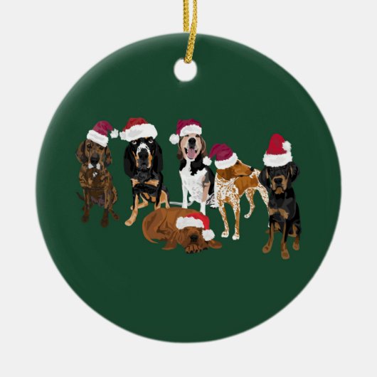 サンタハッツグリーン セラミックオーナメント (正面)