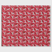 サンタハッツレッドホリデーのクリスマスダルマティア ラッピングペーパー (フラット)