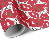 サンタハッツレッドホリデーのクリスマスダルマティア ラッピングペーパー (ロールコーナー)