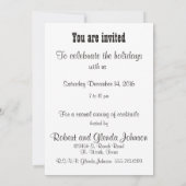 サンタハッツ付きクリスマス牛招待状テンプレート 招待状 (裏面)