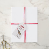 サンタハットおもしろいカード付きクリスマスキリン動物 ギフトタグ (より糸付き)