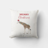 サンタハットおもしろいカード付きクリスマスキリン動物 クッション (正面)