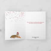 サンタハットおもしろいカード付きクリスマスタイガー動物 シーズンカード (内部)