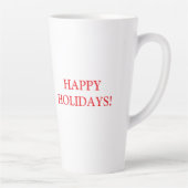 サンタハットが座って微笑む、かわいい犬 カフェラテマグ (右)