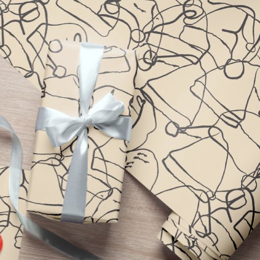 サンタハットが控えめなエレガントクリスマスをジャムーン ラッピングペーパー