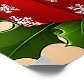 サンタハットでかわいいブラックポニー ポスター (角)