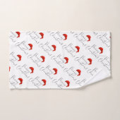 サンタハットでクリスマスを祝う バスタオルセット (ハンドタオル)