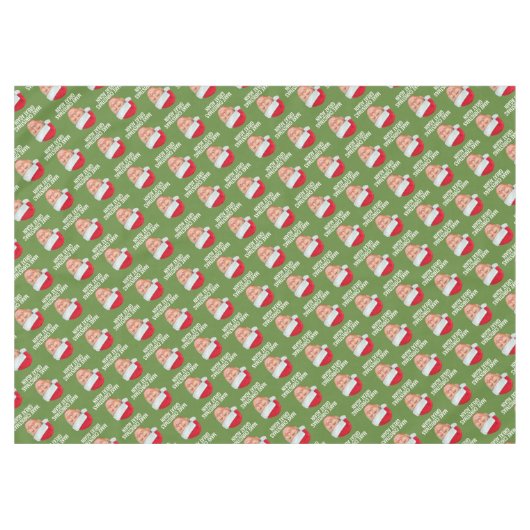 サンタハットで切り札 – クリスマスを再素晴らし作 テーブルクロス (正面(横))