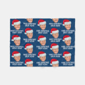 サンタハットで切り札 – クリスマスを再素晴らし作 フリースブランケット (正面(横))