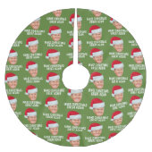 サンタハットで切り札 – クリスマスを再素晴らし作 ブラッシュドポリエステルツリースカート (正面)