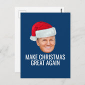 サンタハットで切り札 – クリスマスを再素晴らし作 ポストカード (正面/裏面)