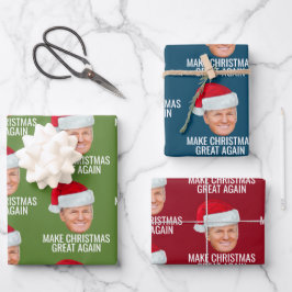 サンタハットで切り札 – クリスマスを再素晴らし作 ラッピングペーパーシート