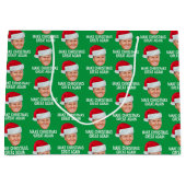 サンタハットで切り札 – クリスマスを再素晴らし作 ラージペーパーバッグ (正面)