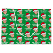 サンタハットで切り札 – クリスマスを再素晴らし作 ラージペーパーバッグ (裏面)