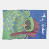 サンタハットで愛らしいフクロウ キッチンタオル (横)