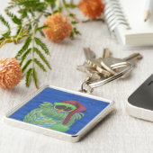 サンタハットで愛らしいフクロウ キーホルダー (側面)