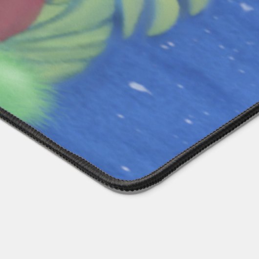 サンタハットで愛らしいフクロウ デスクマット (コーナー)