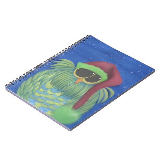 サンタハットで愛らしいフクロウ ノートブック (左側)