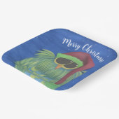 サンタハットで愛らしいフクロウ ペーパープレート (傾斜あり)