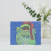 サンタハットで愛らしいフクロウ ポストカード (スタンド正面)